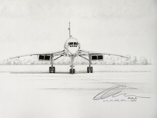 Original Pencil drawing - "Concorde"