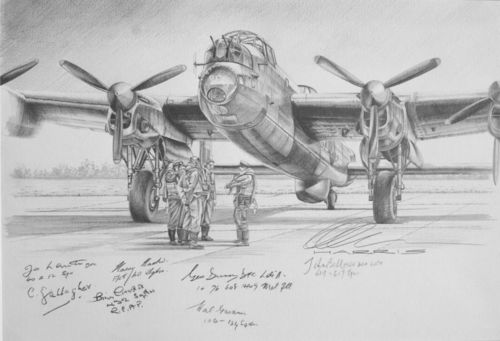 "Bomber Boys" Original Signed Lancaster Drawing