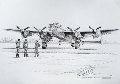 Original Lancaster Drawing, Wings & Fragment